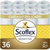 Scottex Carta Igienica Sensitive - 36 Rotoli - Cura Delicata con un tocco di Latte di Mandorla