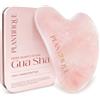 PLANTIFIQUE Gua Sha Viso Quarzo Rosa | Guasha Pietra Massaggiatore Antirughe | Kit Skincare Face Massager | Idea Regalo Completo Facciale Corpo Piedi Massaggio Originale