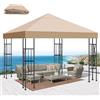 Bsteciar Tetto di Ricambio per Gazebo 3x3 m - Telo Ricambio Gazebo - Copertura Gazebo Rimovibileer, Tetto di Ricambio per Gazebo Giardino Impermeabile e Anti-UV per Giardino, Terrazza, Campeggio