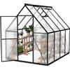 FIVMEN Serra da giardino in alluminio, con base da 6 cm e piastra in policarbonato da 4 mm, per pomodori, da giardino, resistente ai raggi UV, resistente alle intemperie, per il giardino, 230 x 180 x