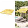 Generic Telo Tenda Da Sole Ricambio 200 300 400 500 Cm Telo Di Ricambio Per Tenda Da Sole Tela Per Tenda Esterno Sole Anti UV Idrorepellente Per Balcone Patio Terrazzo Giardino(Yellow-white,285x200cm)