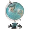 Baroni Home Mappamondo 22cm Base in Marmo cartina fisico/politica azzurra meridiano graduato 17X15X22 cm