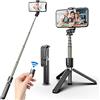 ASHATA Treppiede per selfie 6 in 1, bastone per selfie wireless Bluetooth con telecomando, supporto girevole regolabile per telefono, treppiede portatile per telefono, stabilizzatore per selfie (2)