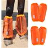 CareMaster - Gambali per cavalli taglia unica, a maglia fine, riducono notevolmente i calci, stivaletti traspiranti, fasce per le zampe (set da 4), arancione