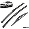 WEIQQI Tergicristalli Anteriori per Renault Captur Kaptur 2020 2019 2018 2017 2016 Spazzole Tergicristallo Spazzole per finestrini Anteriori per Auto Finestra Accessori