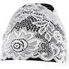 Mikikit Cuffia da Nuoto in Pu e Pizzo per Donna, Elastica e Facile da Indossare, Adatta per Chioma Lunghi, Design e Colore Nero