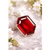 Gravitygems Naturale 16 KT Esagonale Taglio Rosso Rubino Certificato Gemma 925 Solid Argento