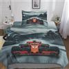 DAFUfbw Ferrarii Racing Single（135x200cm） Set Copripiumino, Traspirante Set Di Biancheria Da Letto Calore Formulaone Biancheria Da Letto Aiuto Per Il Sonno