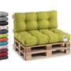 Gutekissen® Cuscini per Pallet per Divano da Giardino - Trapuntati PPI (Schienale 120x40, gesteppt Lime)