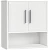 HOOBRO Armadio da Parete per Bagno, Armadietto dei Medicinali, 38 x 18 x 41 cm, Ripiano Regolabile, Mobile Sospeso sopra WC, Adatto per Bagno e Camera da Letto, Bianco EWT18CW01