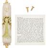 NICENEEDED Mezuzah Dipinta A Mano, Targa Mezuzah in Smalto con Albero della Vita, Accenti Dorati e Cristalli, Benedizione per L'Inaugurazione della Casa
