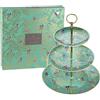 Portmeirion Sara Miller Chelsea - Cakestand a 3 ripiani, in ceramica, 280 x 280 x 60 cm, colore: Verde