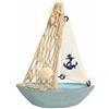 Bffcnl Barca a Legno Modellino di Veliero Decorativo Barchetta Decorativa per Scrivania, Scaffale, Ufficio, Barca A Vela Da 14 Cm Con Ancora Su Base Azzurra