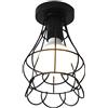 Mengjay Trade Plafoniera Industriale Retrò Geometria Metallica Gabbia Retrò Lampadario Industriale Sospensione Apparecchio Illuminazione per Soggiorno Camera da letto Caffè Soggiorno Camera.E27