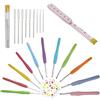 LWMLWM Set di uncinetti 11 aghi in alluminio con impugnatura morbida in gomma + 20 pezzi segnapunti per uncinetto Accessori per maglieria Strumenti Manici ergonomici con impugnatura morbida 2,0 mm-8,0 mm