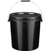 Garronda Secchio di plastica con Coperchio 20 L per la conservazione di Prodotti Alimentari e chimici Contenitore Plastica con Coperchio GD-0116 Nero 10 Pezzi
