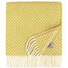 LINEN & COTTON Coperta SOFIA - 100% Lana Neozelandese, Giallo 130x170 cm | Coperta morbida e calda con frange per divano, poltrona, soggiorno, letto, plaid per il picnic all'aperto, viaggi invernali