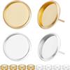 Beebeecraft 1 scatola Da 60 pezzi di Orecchini A Bottone Cabochon In Oro 18K e 925 vassoi per Orecchini Piatti e Rotondi Placcati In Argento Sterling per La Creazione di Gioielli Fai Da Te
