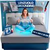 ASTINORDIC Lenzuolo Grounding Regolabile 10% Argento 90% Cotone | Grounding Messa a Terra + Cavo + Tester + Mascherina |Earthing Sheet (Grigio, Letto matrimoniale 150x200x30)