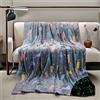 HSGLGNA Coperta per bambini con dinosauri al buio, morbida microfibra, fantastica idea regalo per gli amanti del dinosauro (Gattino Grigio, 130 x 150 cm)