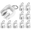 BinPhorm Rotoli per tende, 50 pezzi, colore bianco, in plastica con ganci, per tende con ruote gemellate, per finestre della tenda da doccia Curtain Track Rollers
