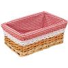 XYDZ Cestino in Vimini Cesto Contenitore Organizer Tessuto Corda di Cotone Rettangolari Perfetti per Riporre Oggetti di Piccole Dimensioni Con Fodera Plaid Rosso Rimovibile e Lavabile