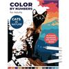 WhiteRaven Books Color by Numbers for Adults: Cats in Nature | Alcohol Markers Coloring Book: Relaxing Landscape Scenes for Young Artists