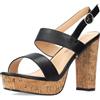 Andrés Machado - AM5734 - Sandali Estivi con Tacco in Sughero da Donna - Design con Tacco - Fibbia Metallica - Punta Aperta - Numeri Piccoli - Nero Morbido, Misura EU 43