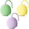 Aolso Porta Succhietto in Silicone, 3 Pcs Lavabile Contenitore per Ciuccio, Custodia in Silicone per Ciucci per Bambini da Viaggio, Chiusura a Cerniera per Ciuccio-Viola/Verde/Giallo