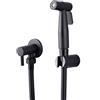 LOSCHEN Kit spruzzatore per bidet in acciaio inox per WC, doccetta a mano Shattaf, accessorio per vasca da bagno per animali domestici, igiene personale/bagno, facile da installare (nero)