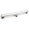 Elbe Canaletta Doccia 80cm in acciaio inossidabile, canalina doccia a pavimento con vetro bianco, Piletta drenaggio per bagno_RN-K080F