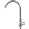 Tidevib Rubinetto per lavello da cucina in acciaio inox monocomando rubinetto solo acqua fredda con beccuccio girevole a 360 gradi moderno bar miscelatore per lavabo da bagno per installazione sul