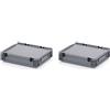 Auer Packaging 2x Eurobehälter-Eurobox 40 x 30 x 9 cm mit Scharnierdeckel inkl. gratis Zollstock * 2er Set