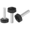 QUARKZMAN 30pz M5 x 20mm Maschio Filettatura Manopole Zigrinate Vite Pollice Serraggio Manopole Impugnatura Plastica Maniglia Mano Manopole con Perno Filettato Nero