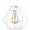 LEDSone Lampada a paralume in metallo con gabbia metallica geometrica industriale a soffitto in oro (Bianco)