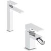 Generico Set rubinetti miscelatori lavabo alto e bidet cromo - monocomando - Boleco
