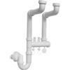 MP-SHOP IT Sifone Universale Cucina | Scarico Lavello 1 Via | Misure 1"1/2-1"1/4 con Rosone | Uscita 32/40 mm| Attacco Lavastoviglie ed Elettrodomestici | Installazione facile (Sifone cucina 2 vie)