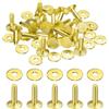 QUARKZMAN 20Set Ribattini E Rondelle In Rame 9x3.3x12mm Finitura Martellata Ribattini Pieni In Rame Per Fai Da Te In Pelle Cinture Portafogli Collari Colore Oro Giallo