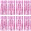 OMJMYY 8 Pezzi Tende Metalliche Feste Rosa, 1mx2m Tenda Compleanno Scintillante Tende Metalliche Tinsel Adatti Come sfondi Fotografici Decorazioni per Addobbi Compleanno Feste Matrimoni