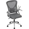 WOLTU Sedia da Ufficio Ergonomica con Supporto Lombare e Ruote, Altezza e Braccioli Regolabili, Sedia Scrivania con Funzione Oscillante e Girevole 360°, in Tessuto a Rete, per Studio o Ufficio, Grigio