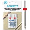 SCHMETZ, aghi per macchina da cucire, 2 aghi gemelli universali 1,6/80 | 130/705 H ZWI BR 1.6 | adatti per tutte le comuni macchine da cucire domestiche con capacità a zig zag