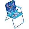 CARTOON Sedia Pieghevole Bambini Stitch Disney 38x32x53 cm Poltroncina Mare e Giardino con Braccioli Tessuto 100% Poliestere Resistente Portata 30 kg Età 3+