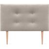 DHOME Testiera in Similpelle o Tessuto AQUALINE Pro con 2 file di Bottoni e Gambe Testiera Imbottita per Letto di Lusso (105x105cm con gambe (Letti 80/90/105), Tessuto Beige)