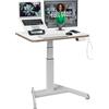 Leitz Ergo Scrivania Ergonomica Sit Stand Mobile con Regolazione Elettrica dell'altezza, Supporta fino a 80 kg, Portacavi Incluso, 80 cm x 60 cm, Gamma Ergo, Bianco, 65340001