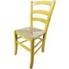 ZStyle Sedia Venezia Legno Colorata Ristorante Agriturismo Cucina Casa Paglia - Verde Blu Giallo Rosso (Giallo)