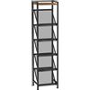 HOOBRO Scarpiera Stretta Alta con Ripiani Inclinati in Rete, Scaffale Portascarpe Autoportante per Ingresso, Corridoio e Camera, Marrone Vintage e Nero EBF97XJ01