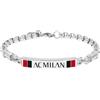 A.C. Milan BRACCIALE MILAN IN ACCIAIO 316L CON SMALTO