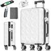 KESSER® Valigia da viaggio in ABS rigida con serratura a combinazione, bilancia e portafoglio, ruote a 360°, valigetta per business, trolley con asta telescopica e maniglia