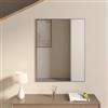 DEGHI Specchio 70x90 cm reversibile con cornice spazzolato - Talas