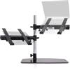Pyle Supporto Laptop Portatile Doppio con Bracci Regolabili, Altezza 20-45 cm, Supporto Notebook Ergonomico per DJ, Laptop Stand, Scrivania e Gaming